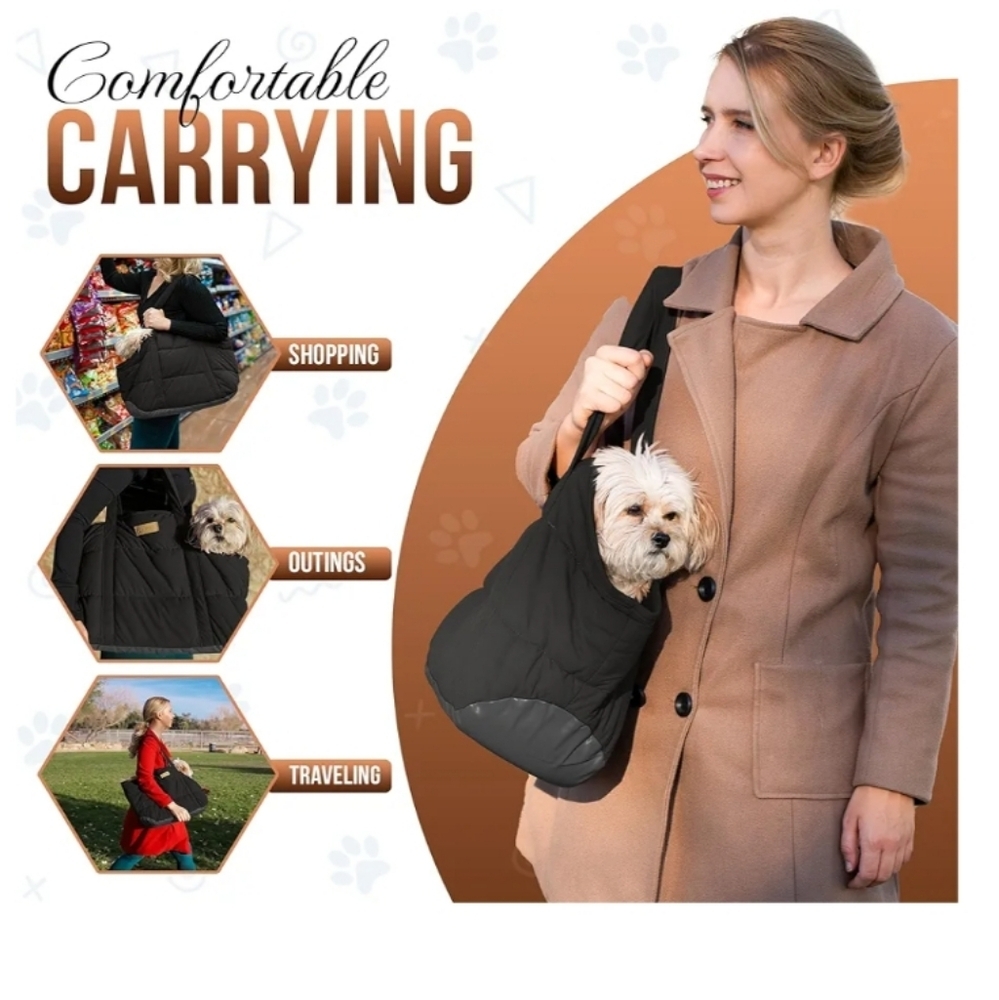 Black Pet Carrier Sling Bag NEW